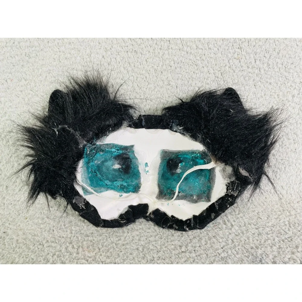 Black Cat Mask Furry Costume Accessory Fishbone Earring Cosplay Therian Animal